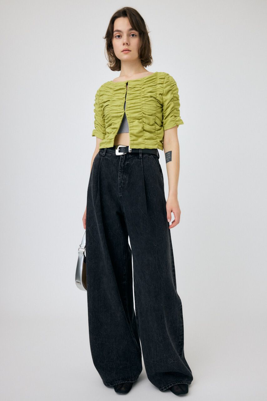 MOUSSY「SHIRRING CROP トップス」|Tシャツ・カットソー|