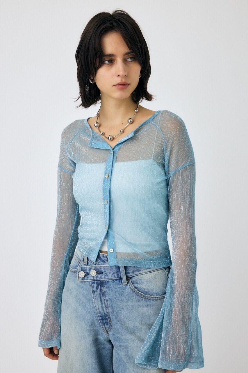 MOUSSY「GLITTER PLEATS カーディガン」|Tシャツ・カットソー|