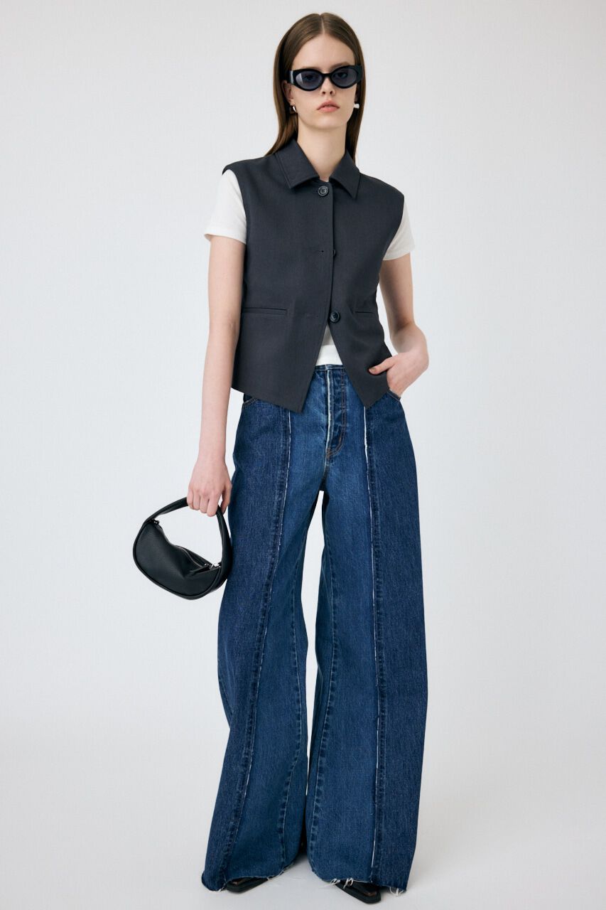 MOUSSY「TWO IN ONE ワイドストレートデニム」|デニム|