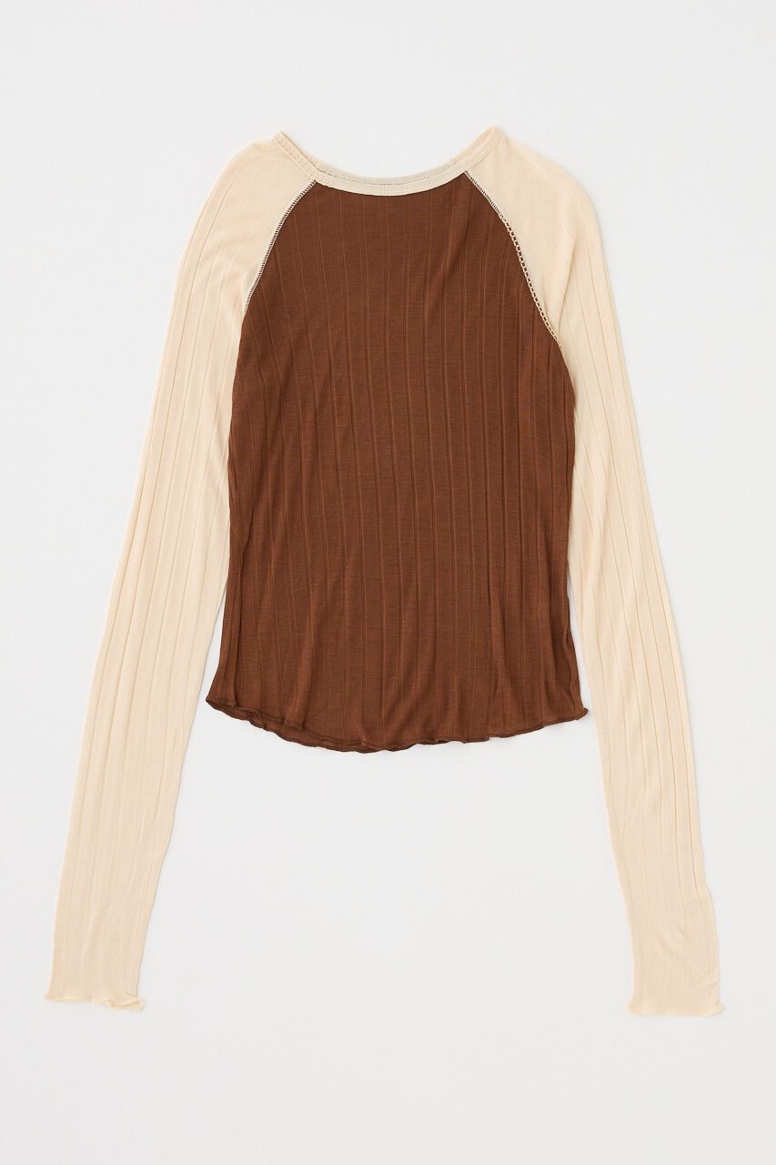 MOUSSY「BROAD RIB ラグラントップス」|Tシャツ・カットソー|BRN