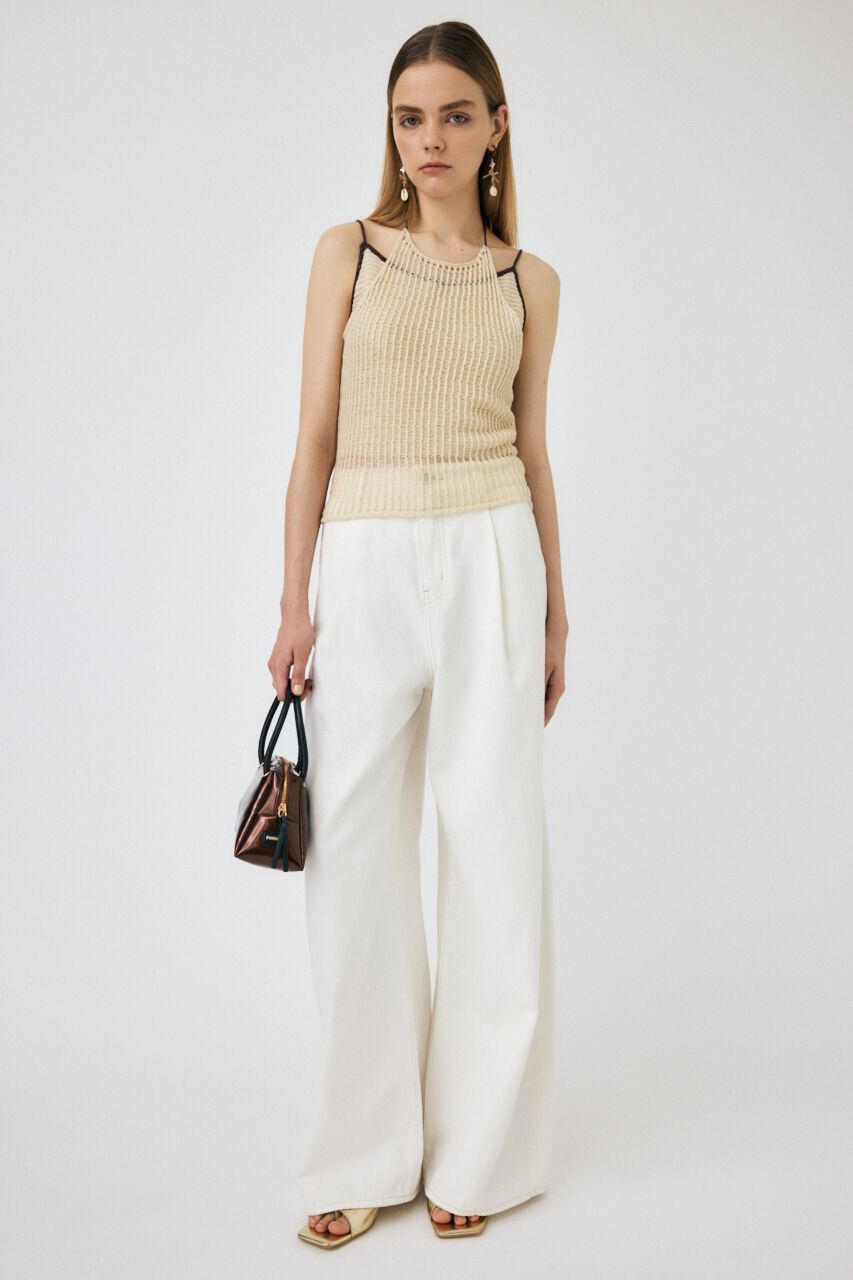 MOUSSY「WAVY TUCK BAGGY」|デニム|O/WHT1