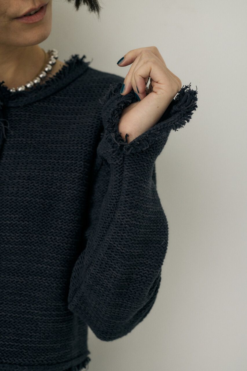 MOUSSY「ツイードニットジャケット　オーガニックコットン使用」|カーディガン|