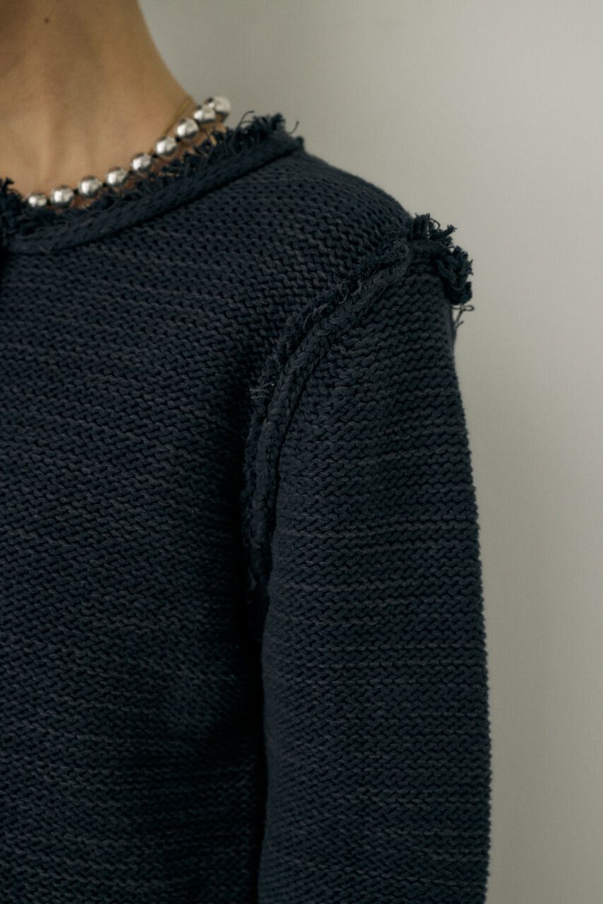 MOUSSY「ツイードニットジャケット　オーガニックコットン使用」|カーディガン|