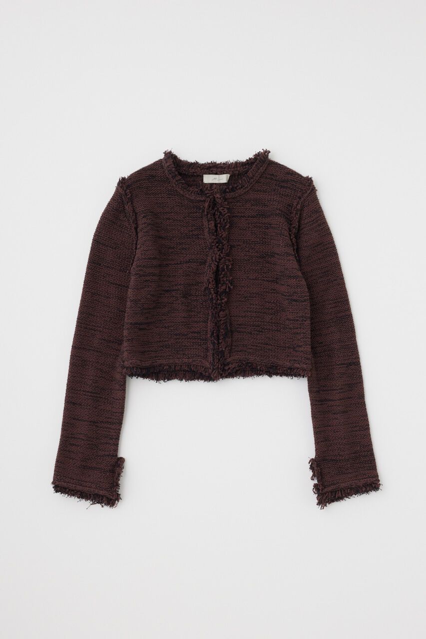 MOUSSY「ツイードニットジャケット　オーガニックコットン使用」|カーディガン|
