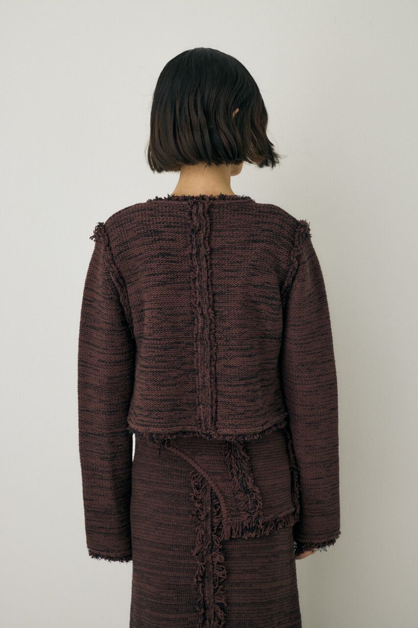 MOUSSY「ツイードニットジャケット　オーガニックコットン使用」|カーディガン|