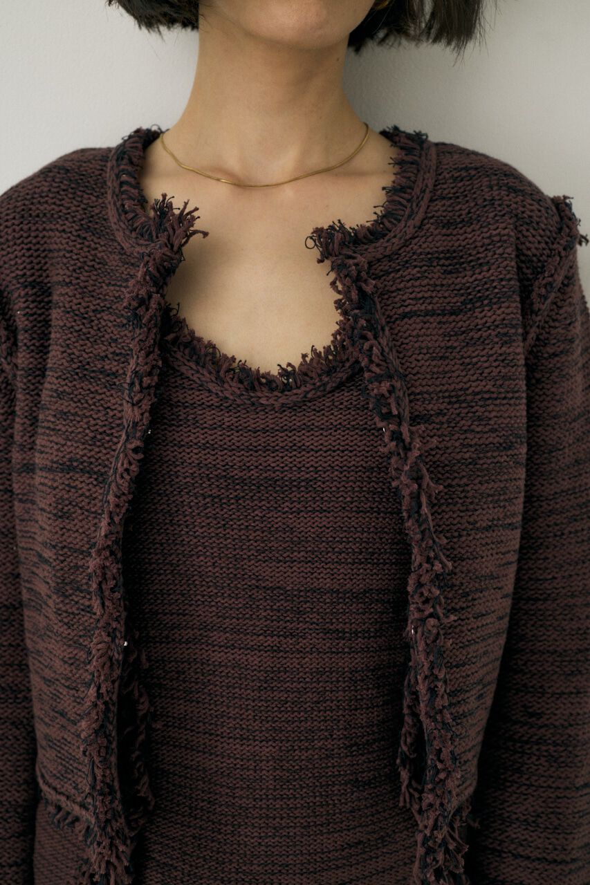 MOUSSY「ツイードニットジャケット　オーガニックコットン使用」|カーディガン|