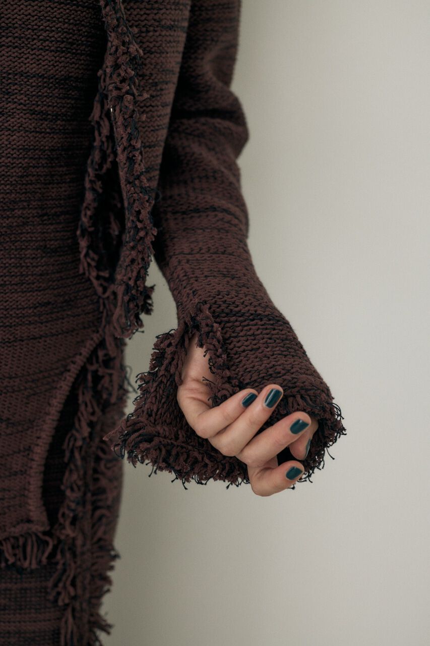 MOUSSY「ツイードニットジャケット　オーガニックコットン使用」|カーディガン|