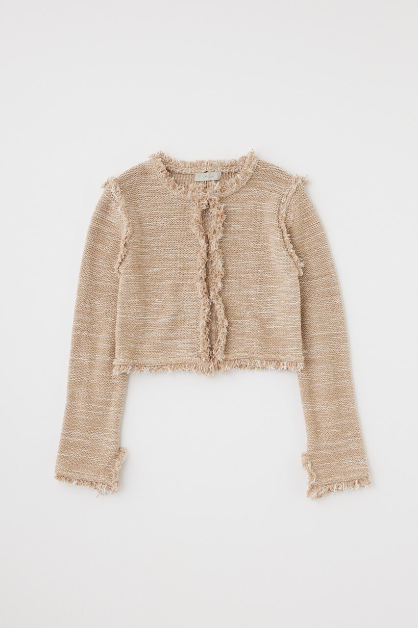 MOUSSY「ツイードニットジャケット　オーガニックコットン使用」|カーディガン|