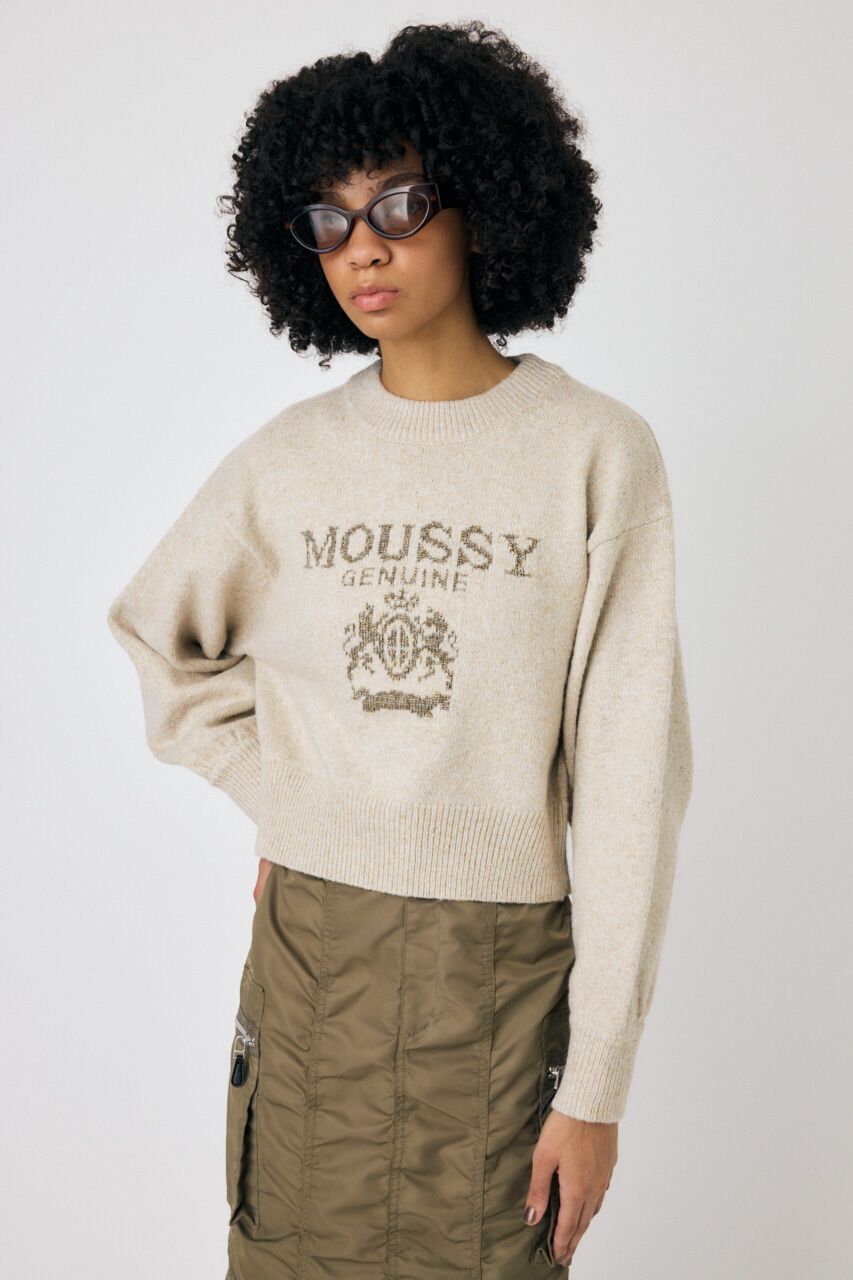 MOUSSY「GLITTER MOUSSY ニットトップス」|ニット・セーター|O/WHT1