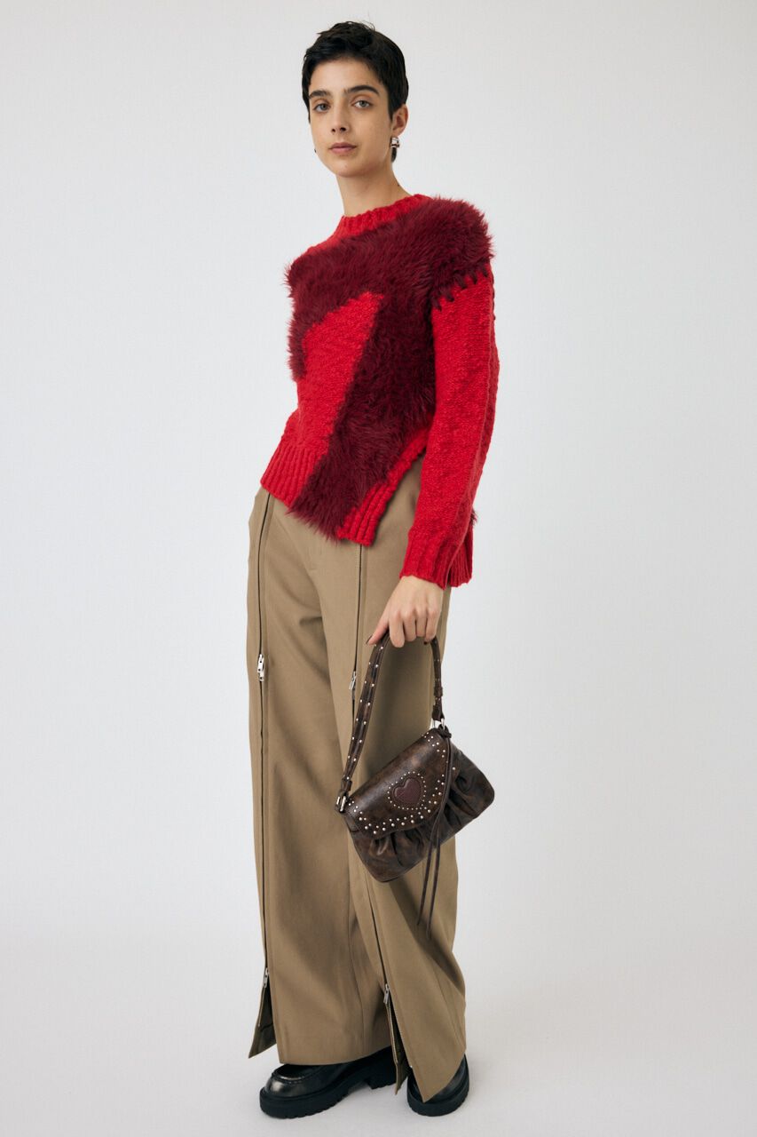 MOUSSY「INTARSIA SLIT セーター」|ニット・セーター|