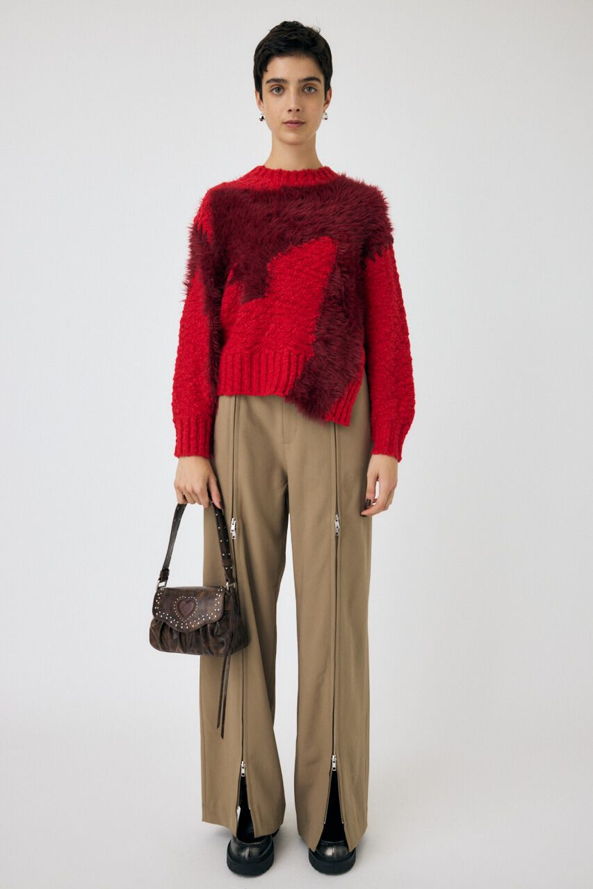 MOUSSY「INTARSIA SLIT セーター」|ニット・セーター|