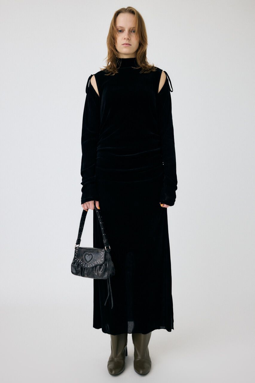 MOUSSY「VELVET GATHER ドレス」|ワンピース|