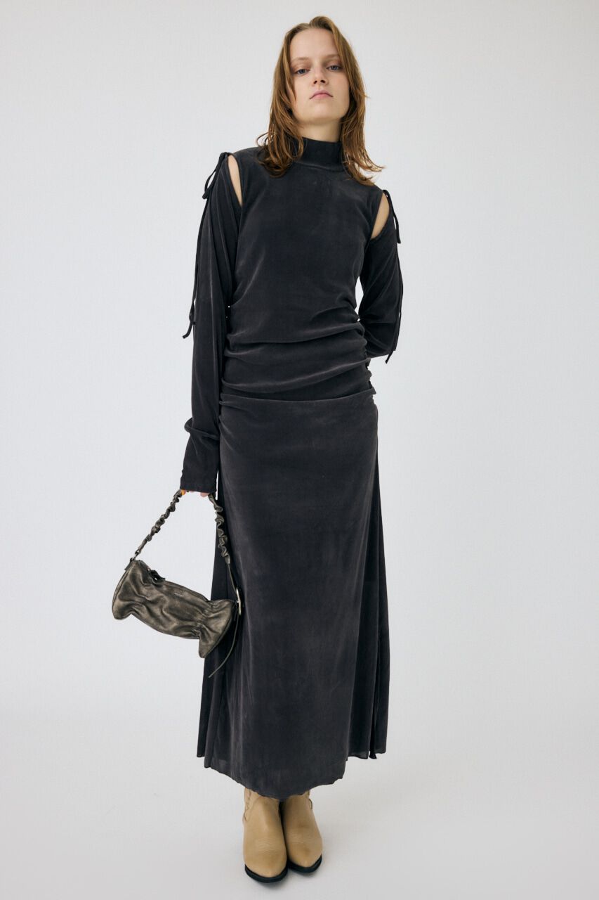 MOUSSY「VELVET GATHER ドレス」|ワンピース|