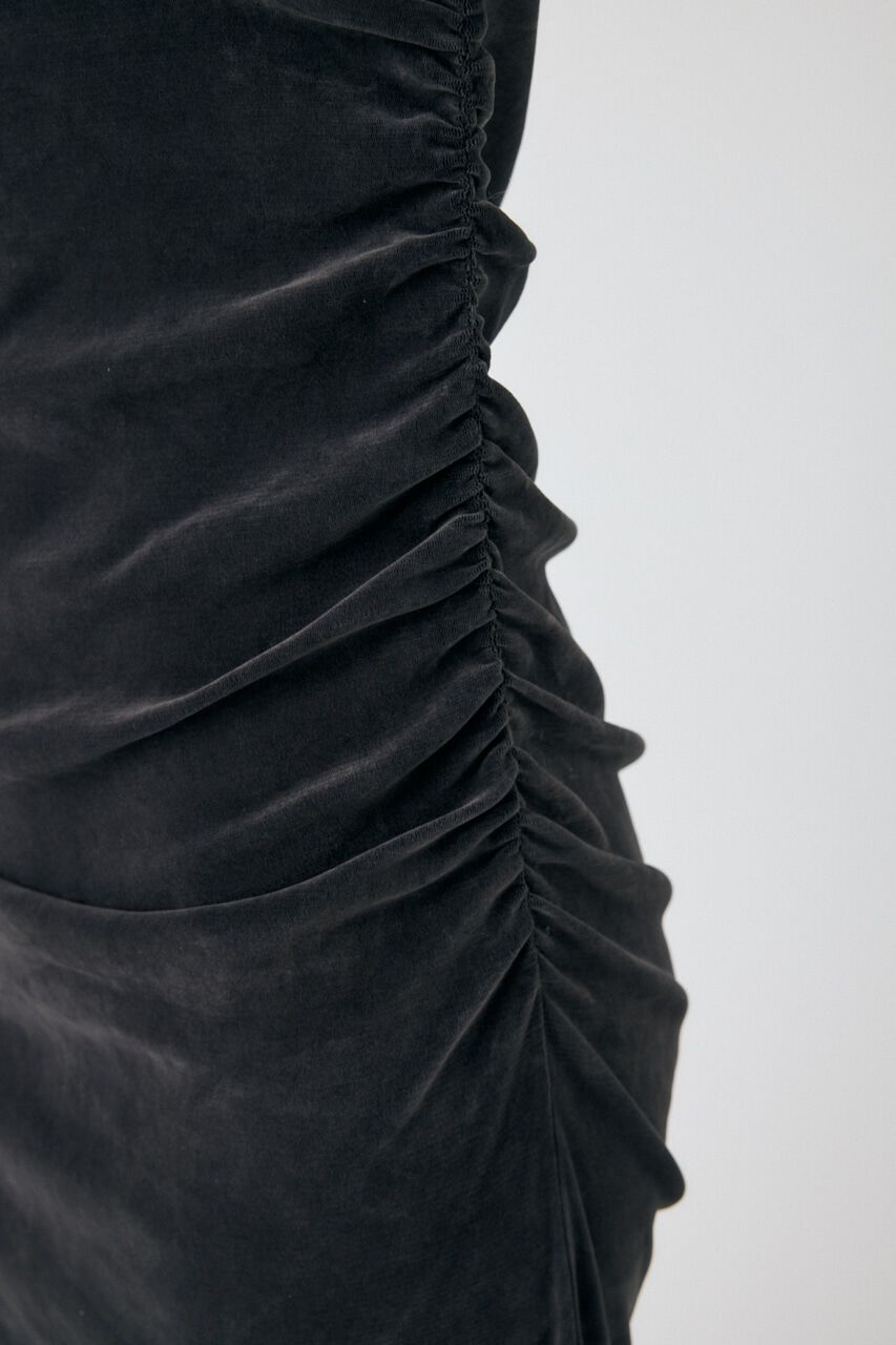 MOUSSY「VELVET GATHER ドレス」|ワンピース|