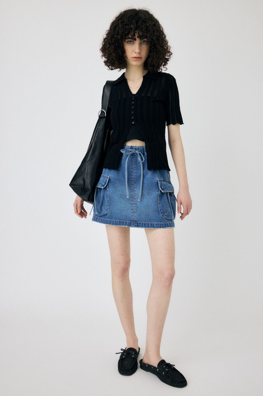 MOUSSY「COTTON KNIT OPENWORK カーディガン」|ニット・セーター|