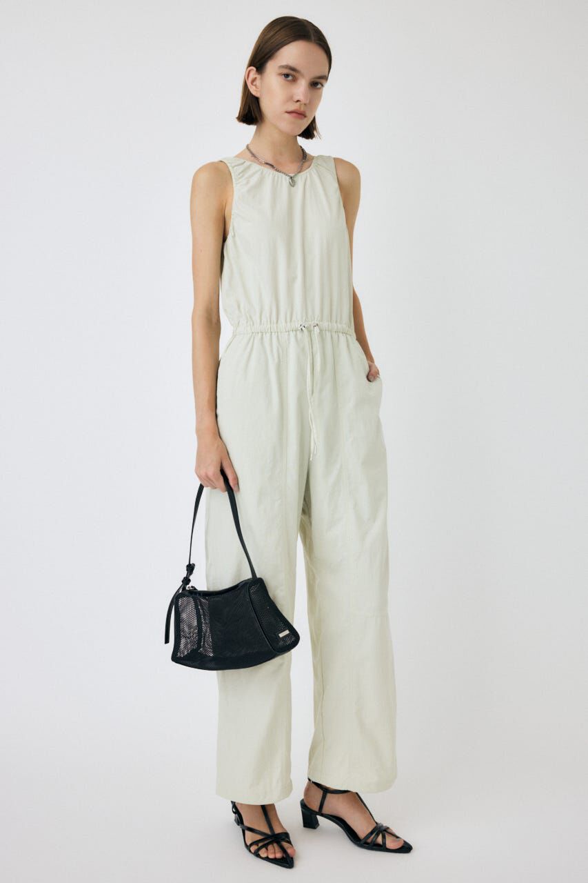MOUSSY「NYLON GATHER ジャンプスーツ」|その他|ECRU
