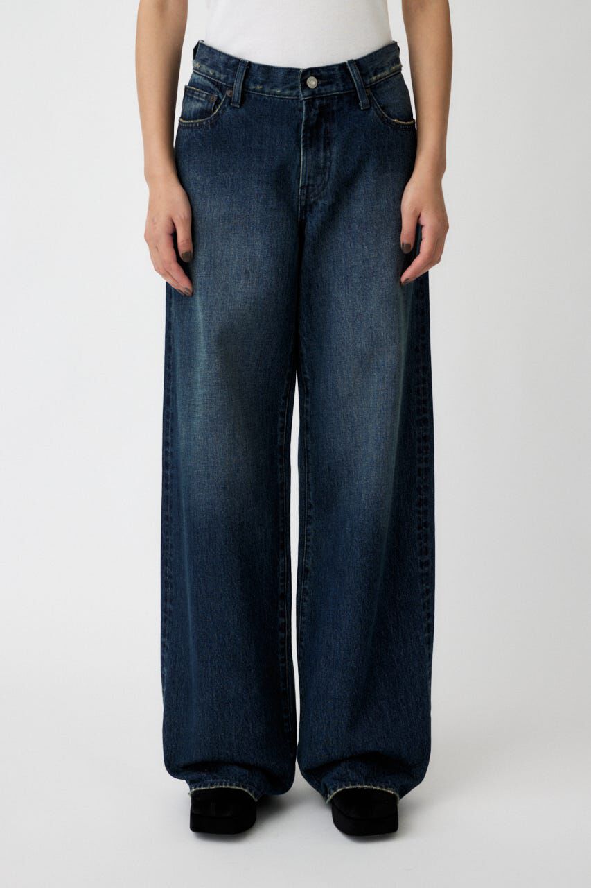 MOUSSY「LOW SLUNG WIDE ストレート」|デニム|D/BLU3