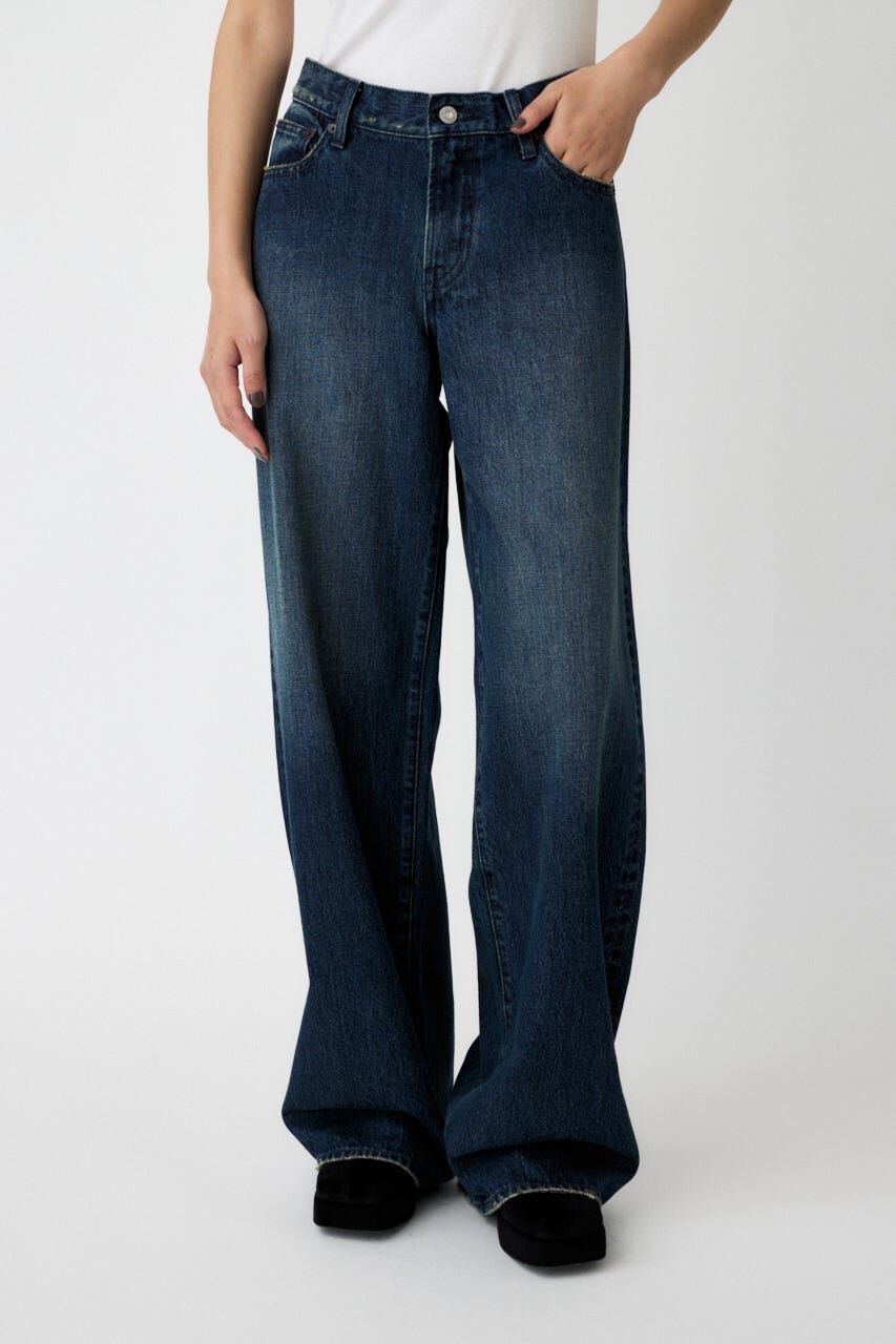 MOUSSY「LOW SLUNG WIDE ストレート」|デニム|