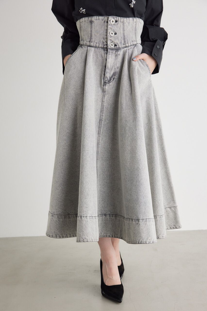 rienda「ターンBELTJ/Wフレア SK」|スカート|