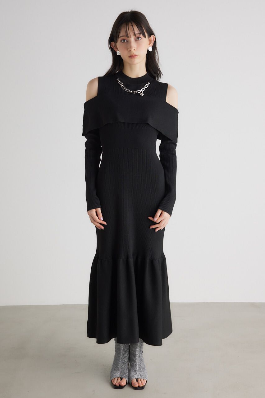 rienda「チェーンNCオフショル Knit OP」|ワンピース|