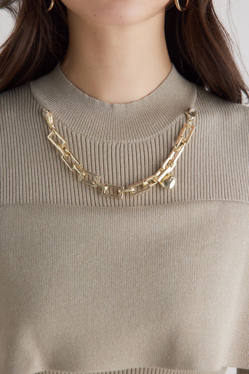 rienda「チェーンNCオフショル Knit OP」|ワンピース|