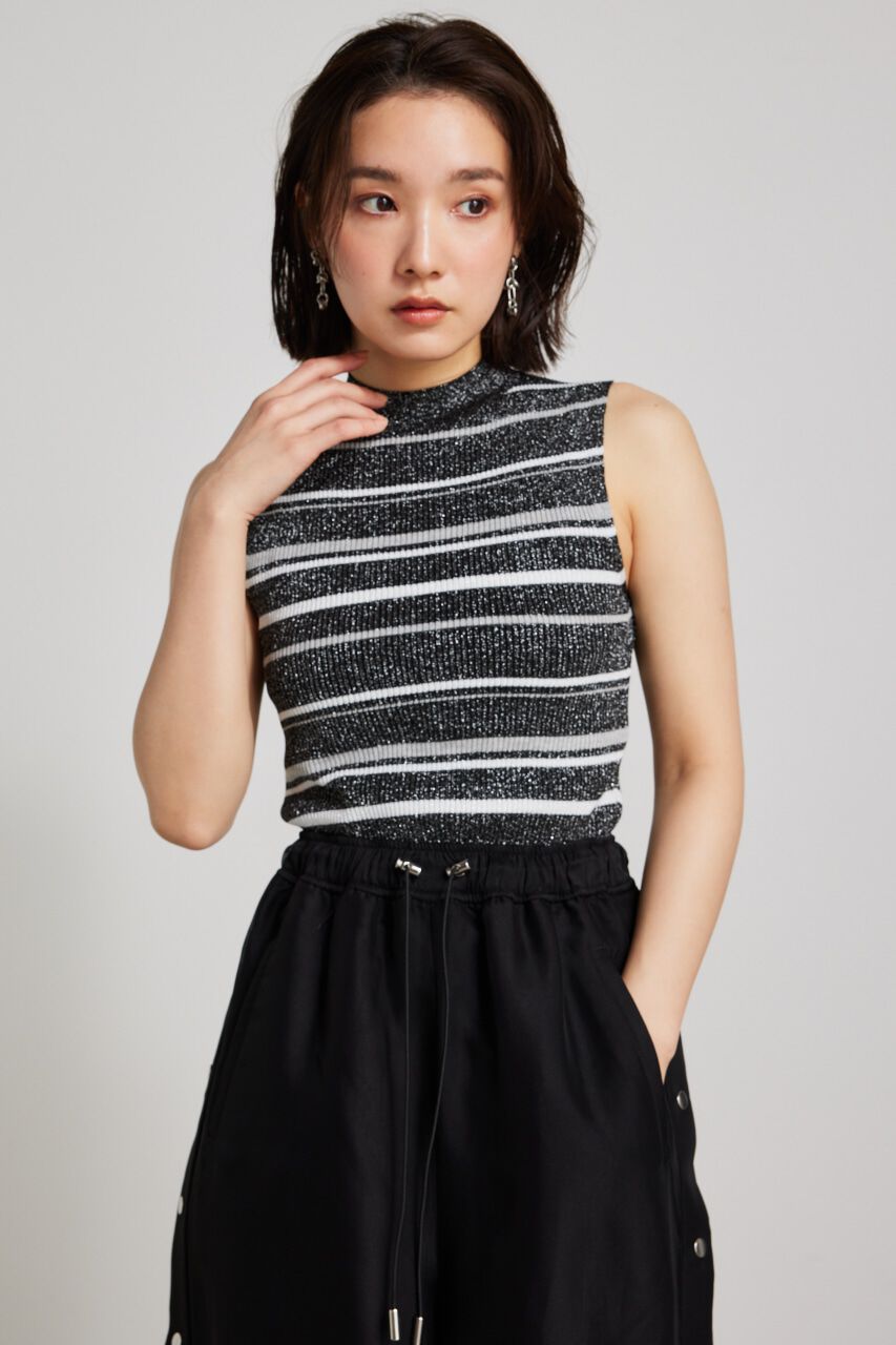 rienda「スリーブレスラメウォッシャブルKnit TOP」|ニット・セーター|