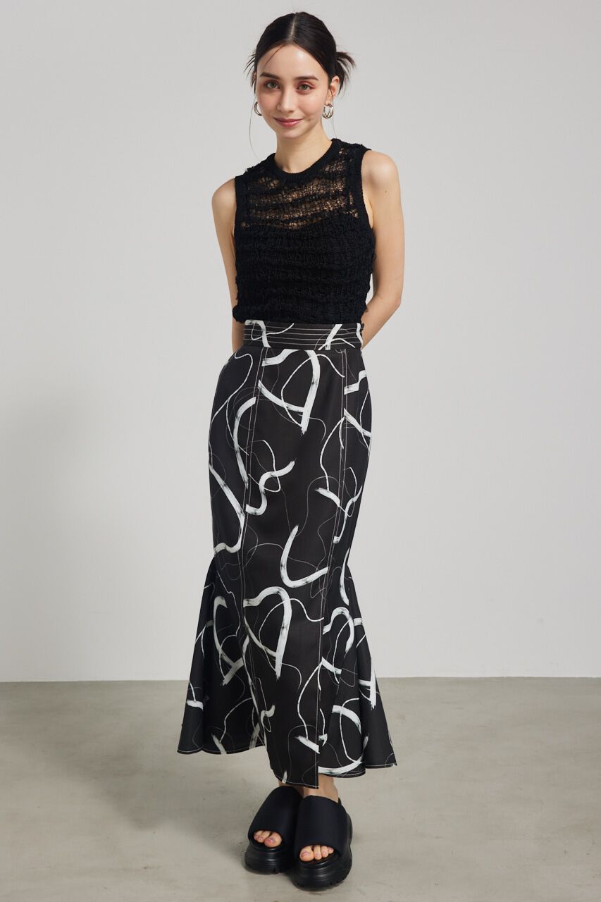 rienda「メッシュヤーンKnit TOP」|タンクトップ|