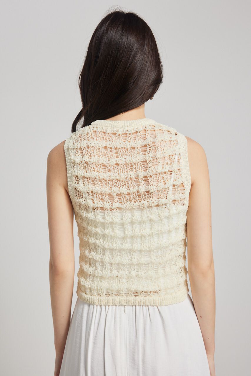 rienda「メッシュヤーンKnit TOP」|タンクトップ|