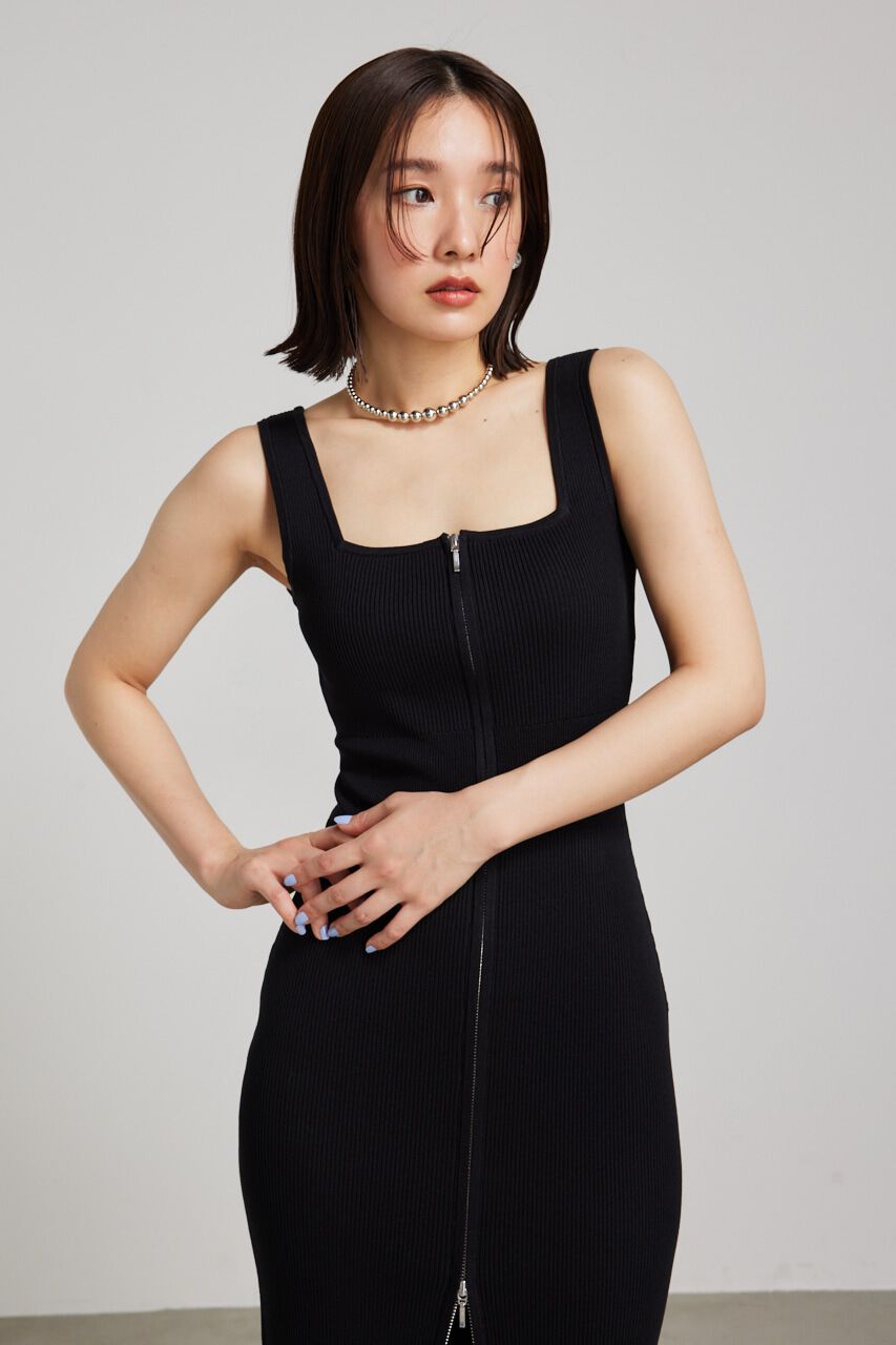 rienda「2WAY ZIPタイトknit OP」|ワンピース|