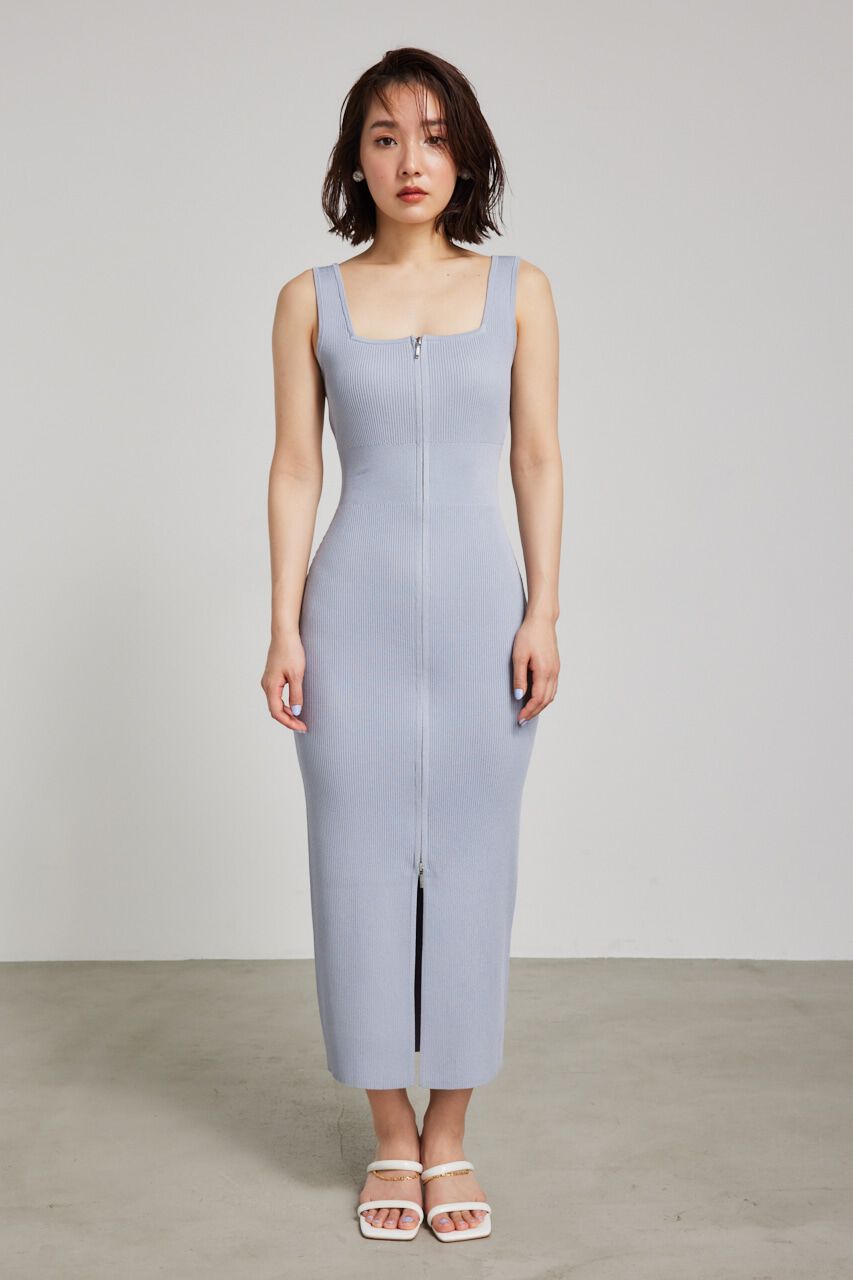 rienda「2WAY ZIPタイトknit OP」|ワンピース|