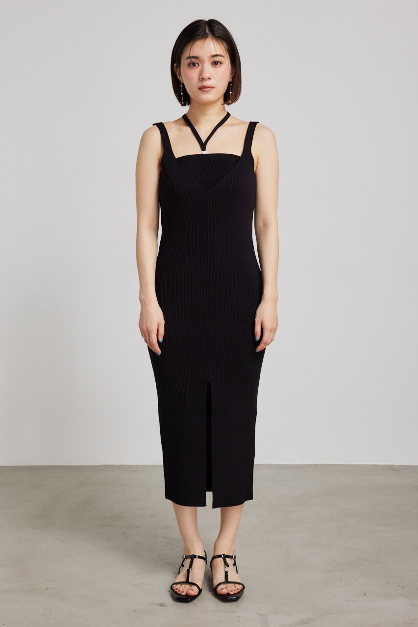 rienda「ベアSETサスペンダーKnit OP」|ワンピース|