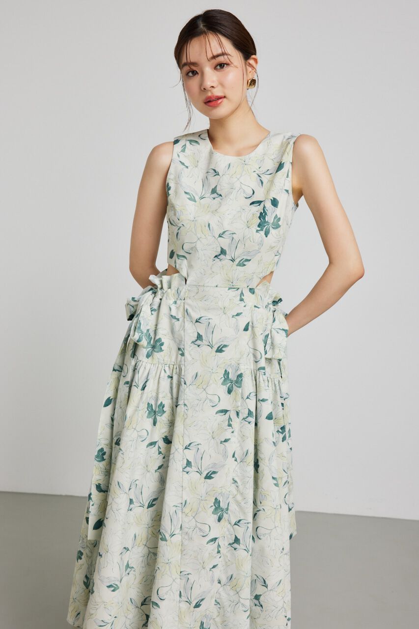 rienda「サイドリボンドロンストフレアワンピース」|ワンピース|