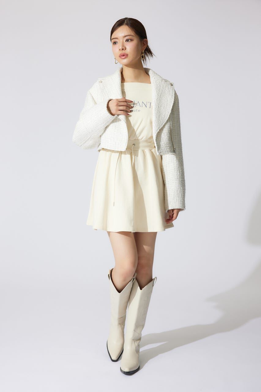 rienda「ツイードショートライダースジャケット」|その他|