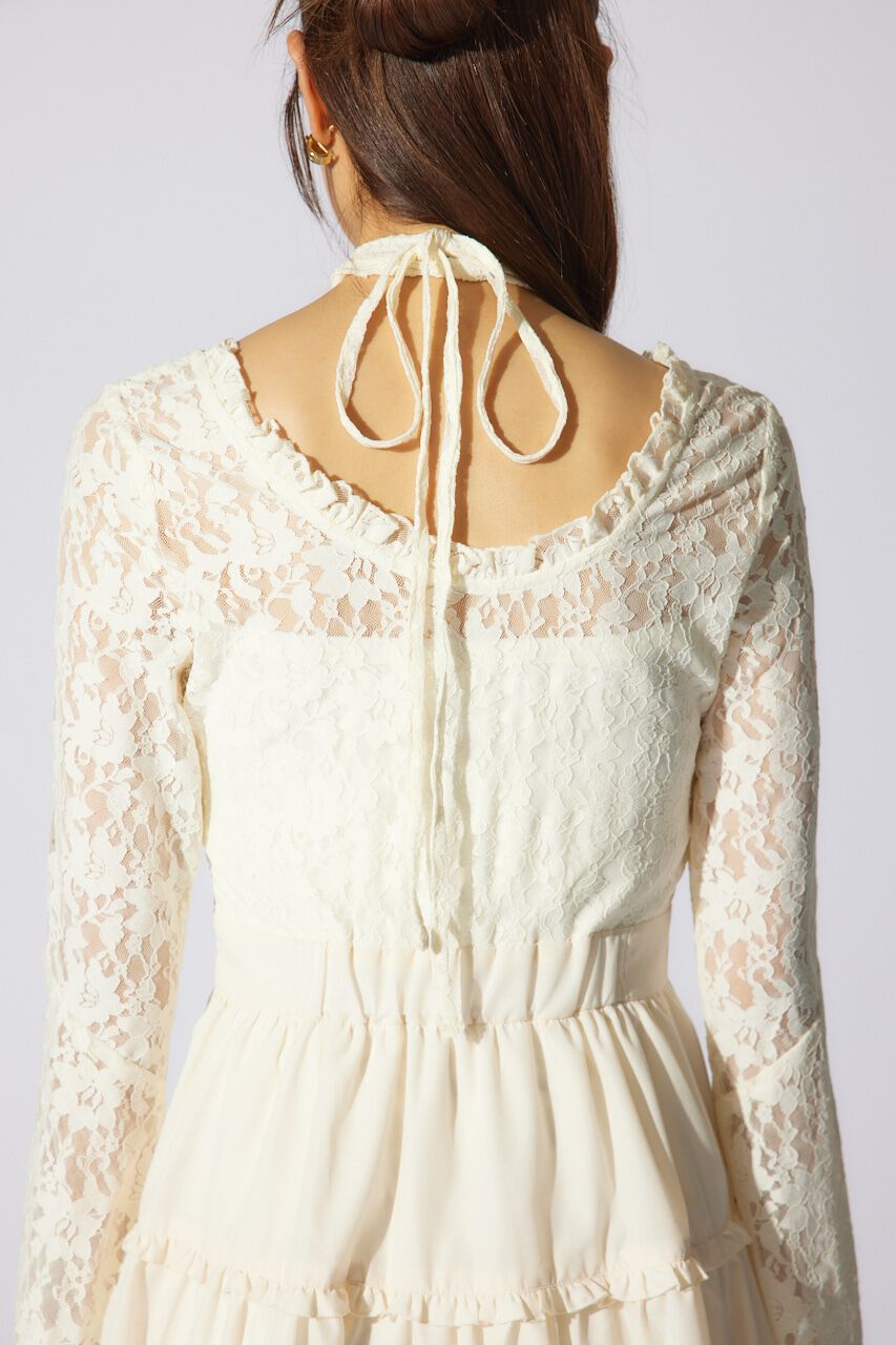 rienda「レーストップコンビフレアワンピース」|ワンピース|