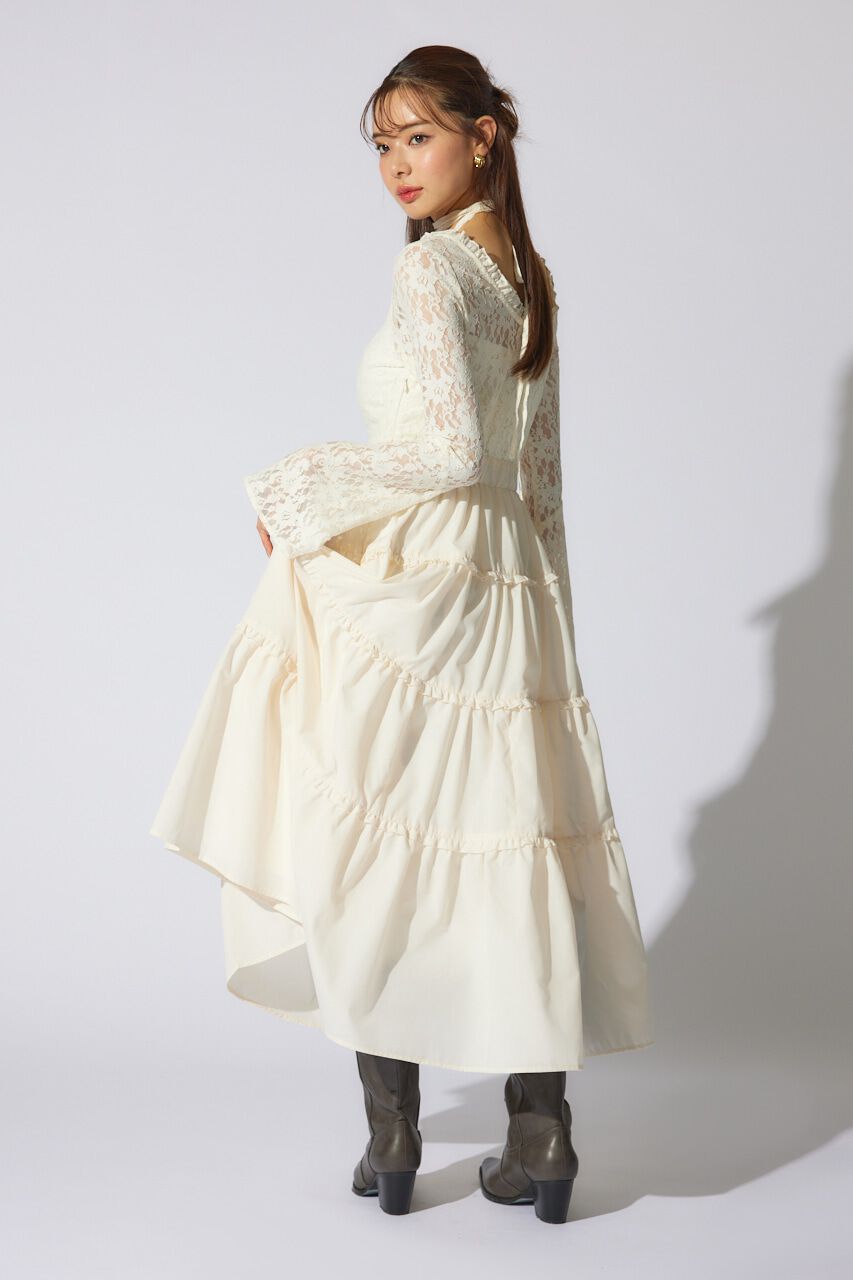 rienda「レーストップコンビフレアワンピース」|ワンピース|