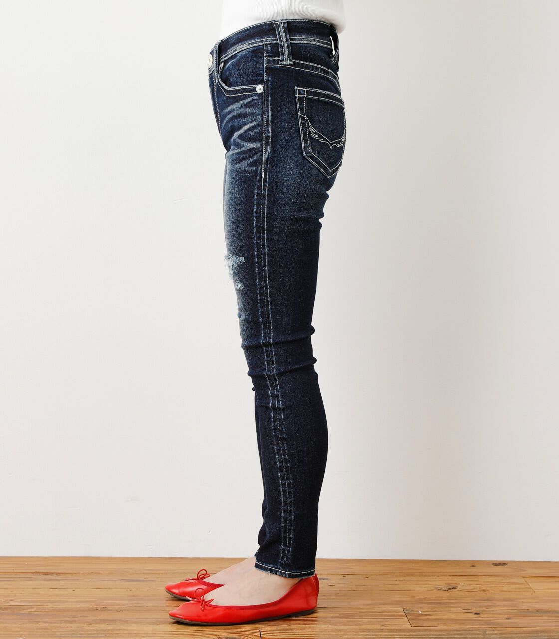 RODEO CROWNS「ADDICTIVE COOL クラッシュTYPE2スキニーL」|デニム|