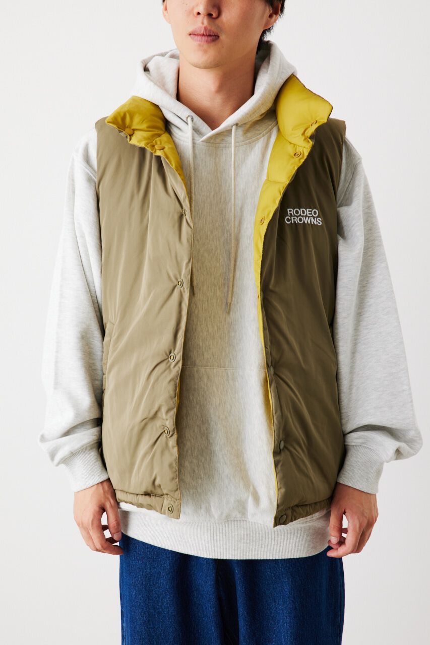RODEO CROWNS「リバーシブル PUFF VEST」|ダウンベスト・ベスト|YEL