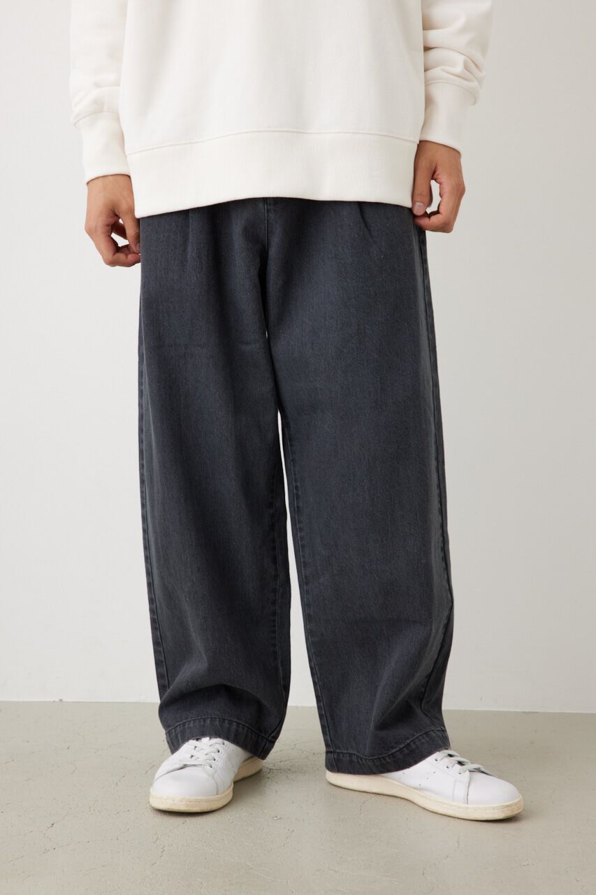 RODEO CROWNS「タックワイドデニム」|デニム|BLK