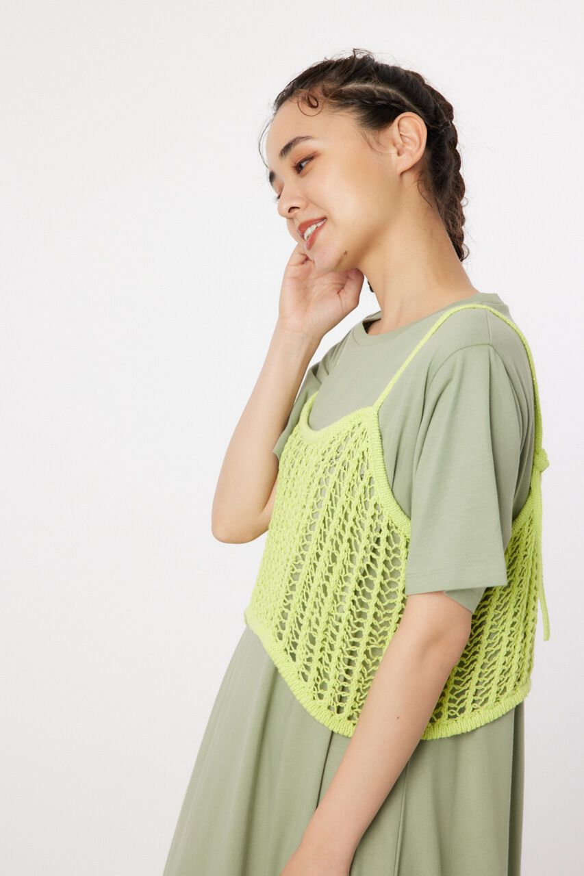 RODEO CROWNS「ラメニットメッシュビスチェ」|キャミソール|