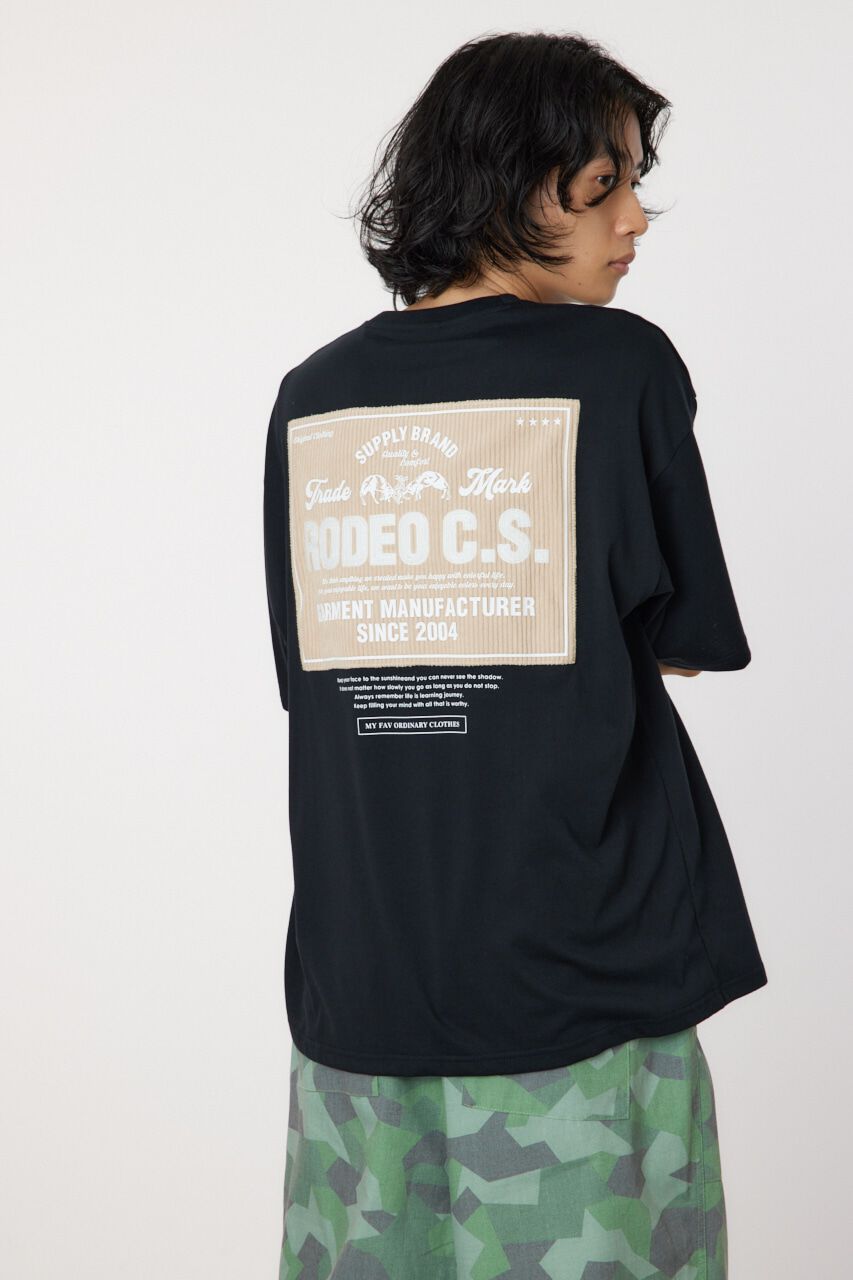 RODEO CROWNS「コーデュロイレーベルTシャツ」|Tシャツ・カットソー|BLK