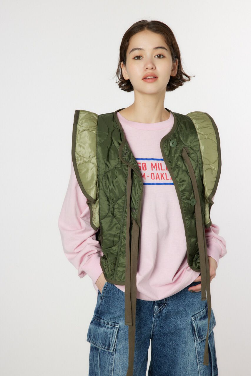 RODEO CROWNS「キルティングフリルベスト」|ダウンベスト・ベスト|