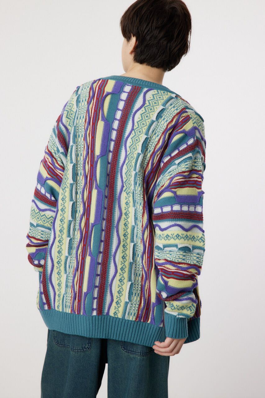 RODEO CROWNS「3Dマルチカラーニットカーディガン」|カーディガン|