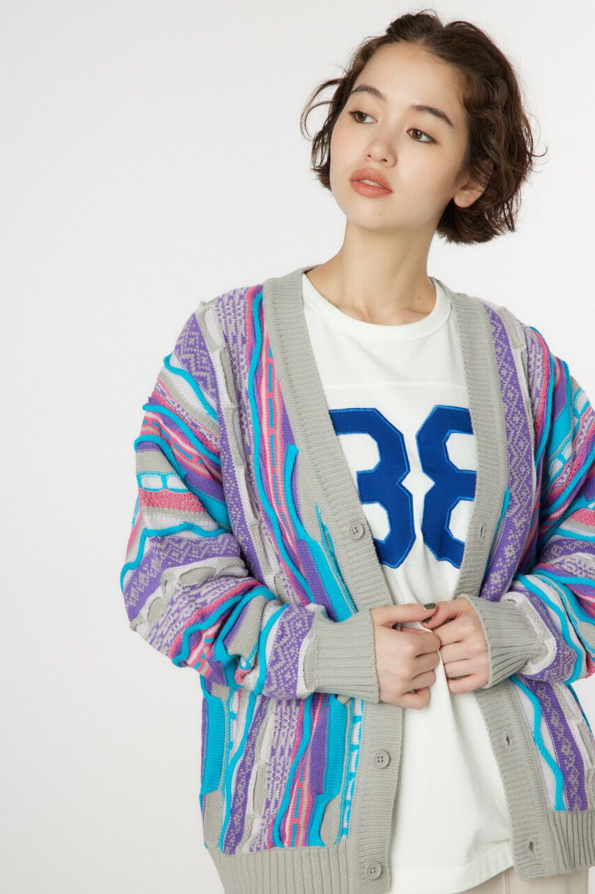 RODEO CROWNS「3Dマルチカラーニットカーディガン」|カーディガン|