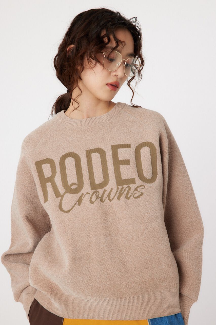 RODEO CROWNS「モールエンボスロゴニットトップス」|ニット・セーター|BEG