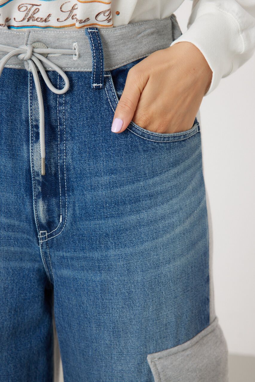 RODEO CROWNS「デニムコンビカーゴパンツ」|デニム|