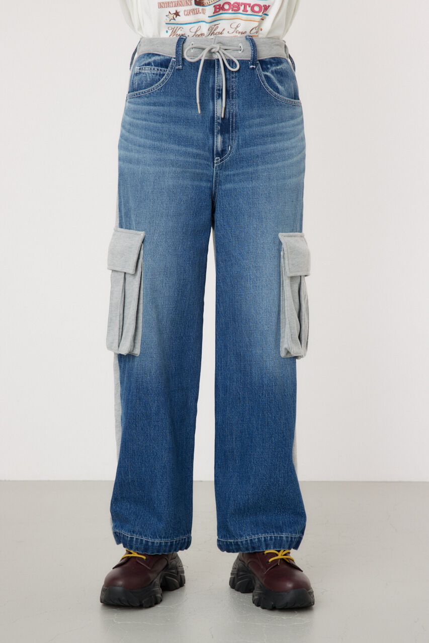 RODEO CROWNS「デニムコンビカーゴパンツ」|デニム|