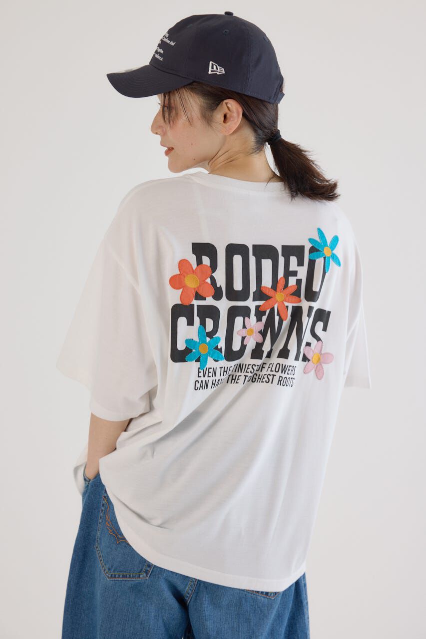 RODEO CROWNS「フラワークロスパッチTシャツ」|Tシャツ・カットソー|O/WHT1