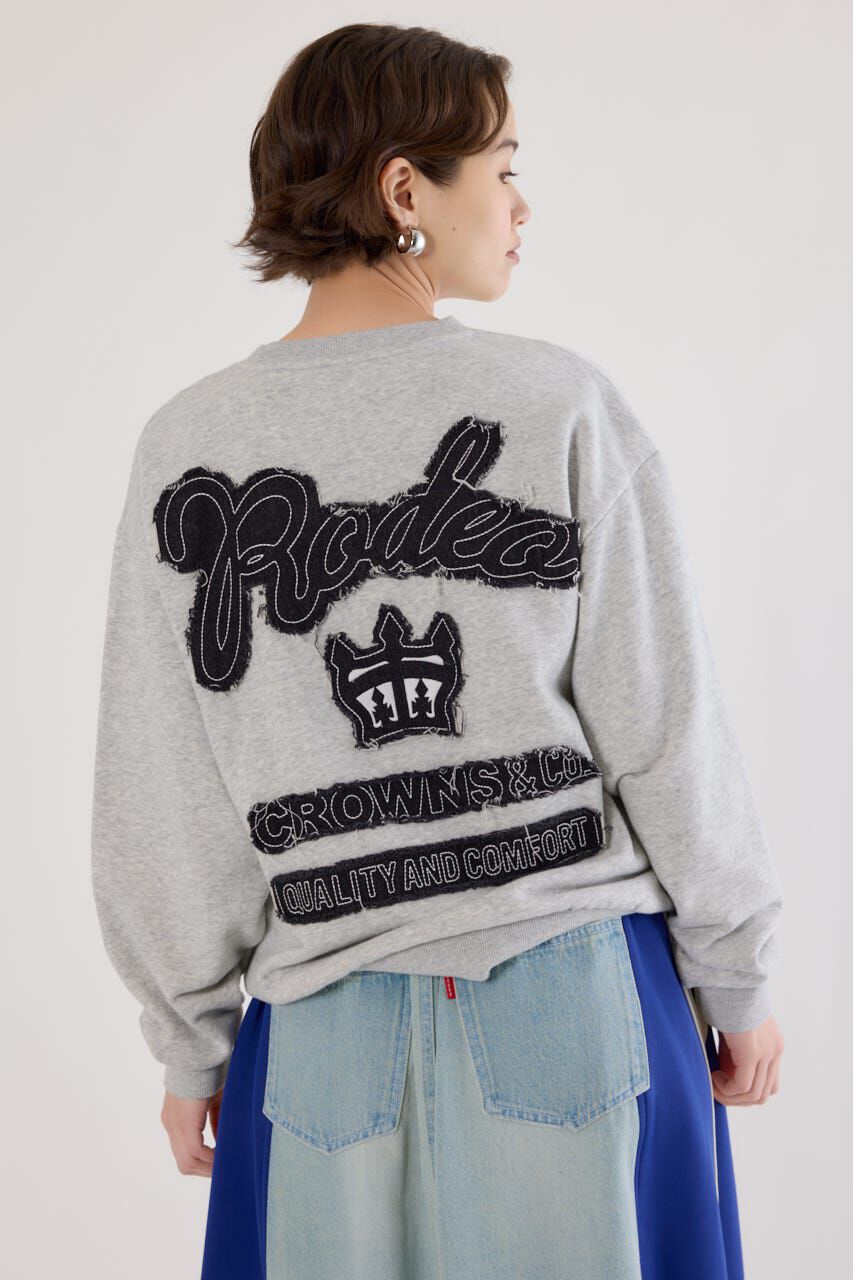 RODEO CROWNS「ロゴデニムパッチスウェットトップス」|パーカー|