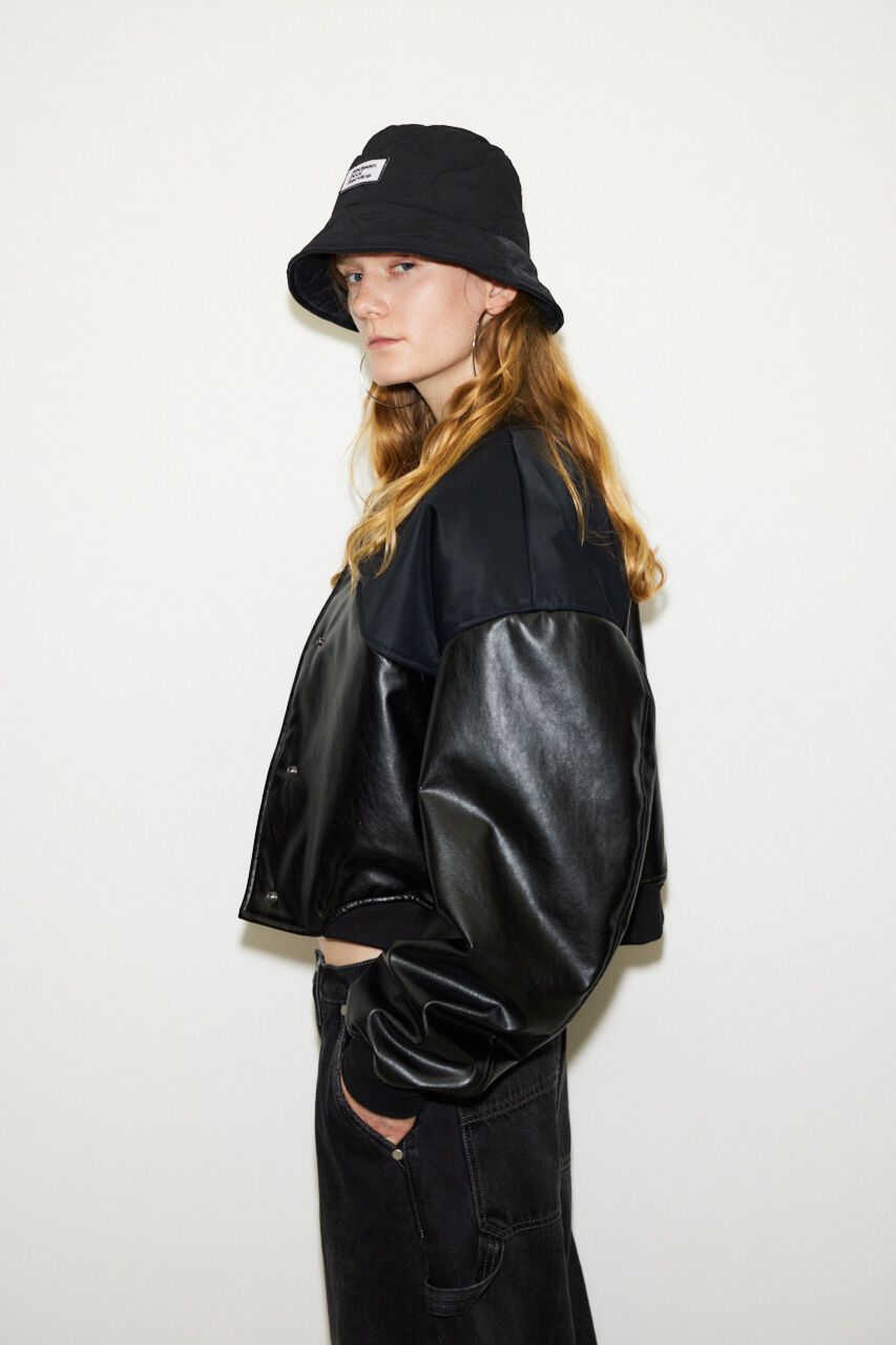 SLY「F／LEATHER SEAM DESIGN CROP ブルゾン」|その他|