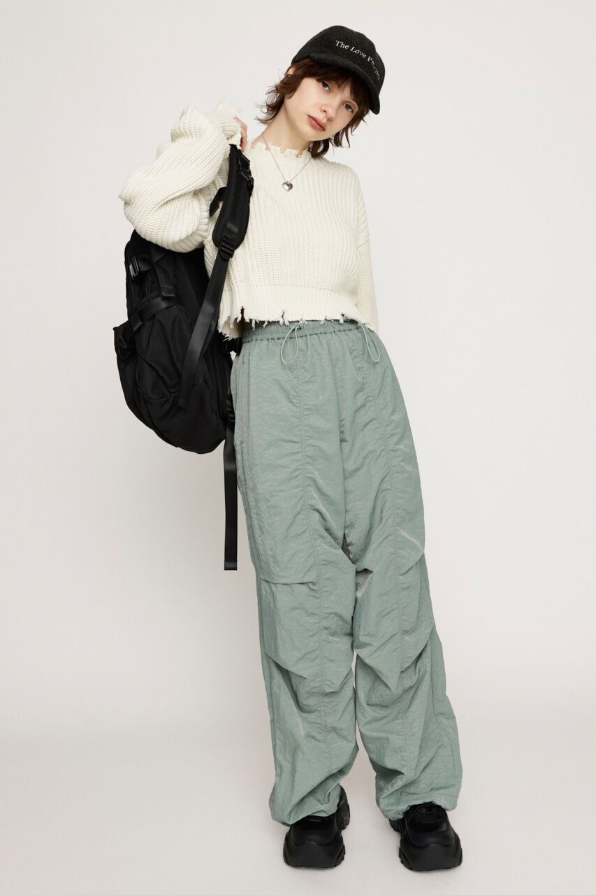 SLY「DAMAGE CROPPED KNIT トップス」|ニット・セーター|